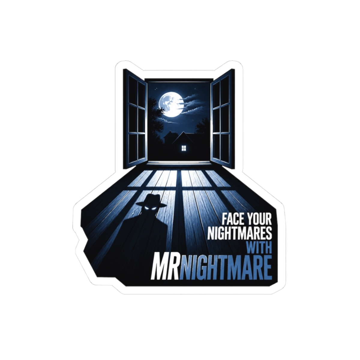 MrNightmare "Face Your Nightmares with MrNightmare" Sticker - alternate angle 3, merchandise