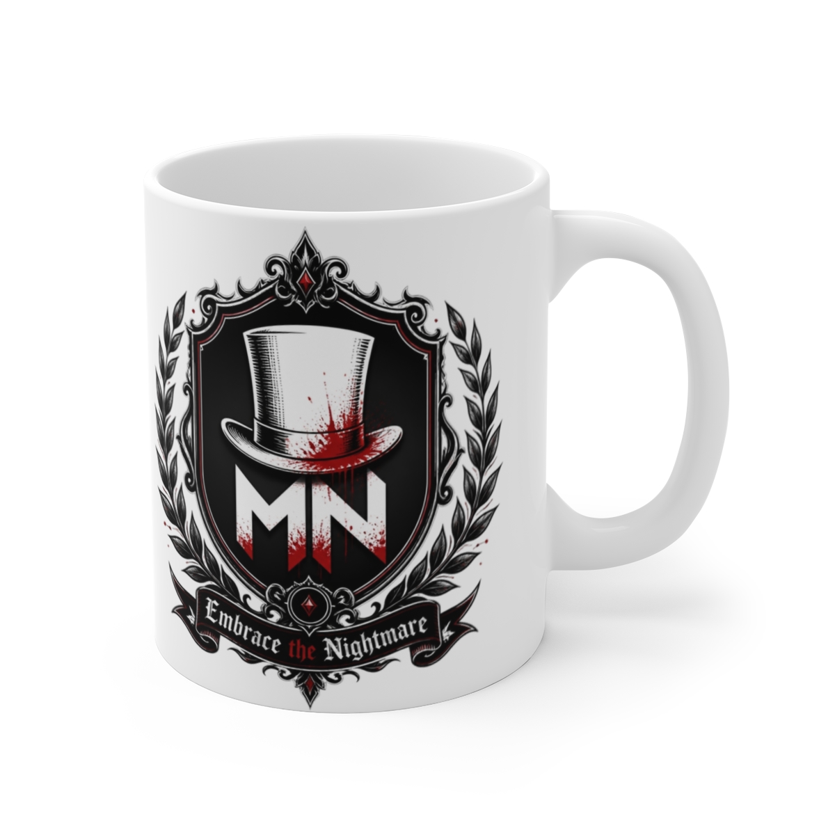 MrNightmare "Embrace the Nightmare" White Mug - Official Mugs & Drinkware merchandise