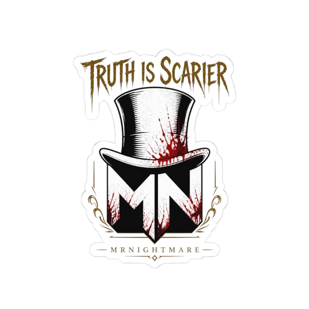 MrNightmare "Truth is Scarier" Sticker - alternate angle 2, merchandise