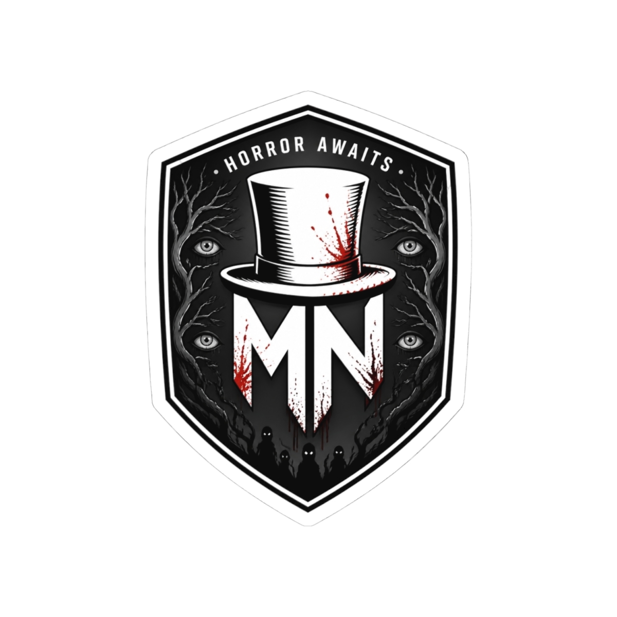 MrNightmare "Horror Awaits" Sticker - alternate angle 5, merchandise